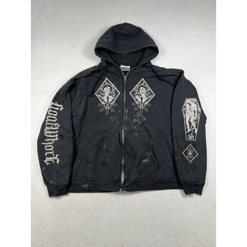 Vintage Goatwhore Hoodie Thrashed Paint Splatter‎ Double Sided XL